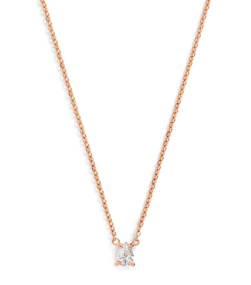 Harrods rose gold diamond pendant necklace 0.25ct - British product