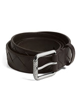 Harrods Bottega Veneta Leather Intrecciato Buckle Belt- Buy online at McGrocer