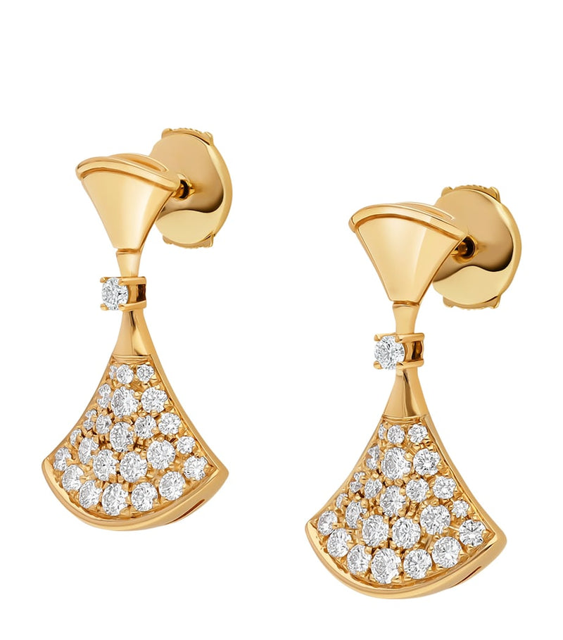 Bvlgari Divas' Dream earrings in yellow gold with diamonds (British brand)