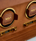 WOLF Brogue Double watch winder with storage (British brand)