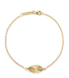 Jennifer Meyer mini evil eye bracelet in yellow gold with diamond, imported from the UK