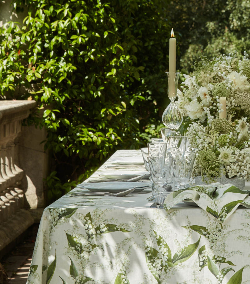 Summerill & Bishop linen Lily of the Valley tablecloth 165cm x 380cm (British brand)