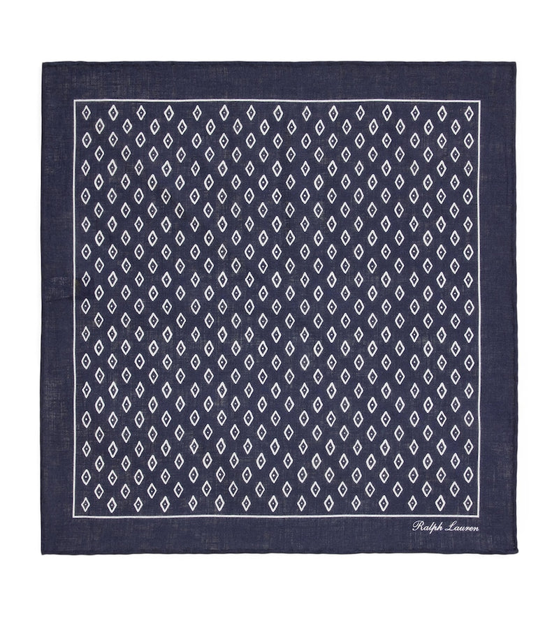 Ralph Lauren linen Art Deco neckerchief 40.5cm - British product
