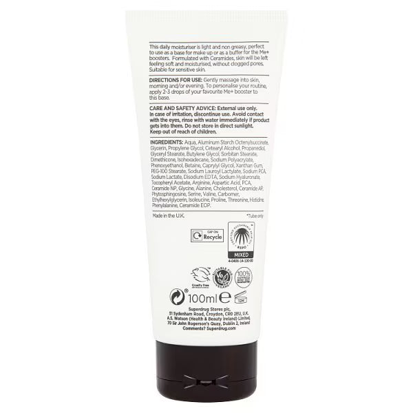 Me+ Ceramides Moisturiser 100ml Face Cream, imported from the UK