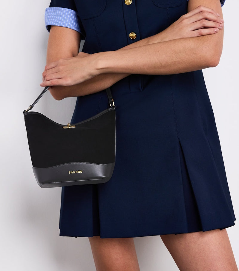 Sandro Paris mini suede bucket bag (British brand)