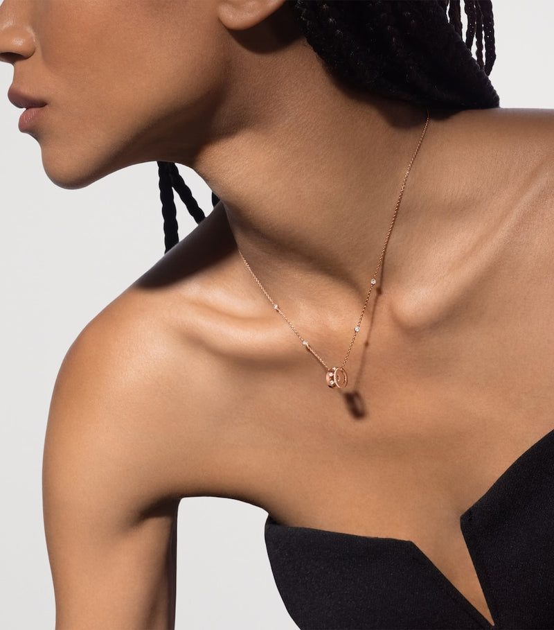 Messika Move Romane pink gold diamond necklace 0.31ct - British product