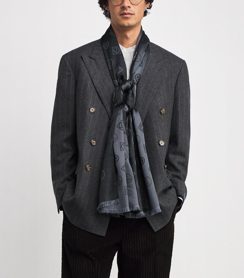 Giorgio Armani silk jacquard scarf, UK version