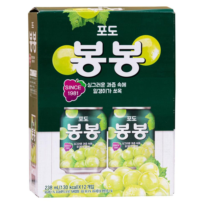 Haitai Grape Bon Bon drink case of 12 cans (British brand)