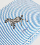 Harrods pastel stripe embroidered animal nursery pouch (British brand)