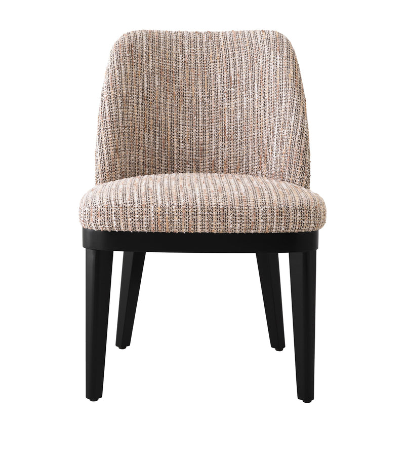 Eichholtz Costa dining chair with textured fabric upholstery, imported from the UK