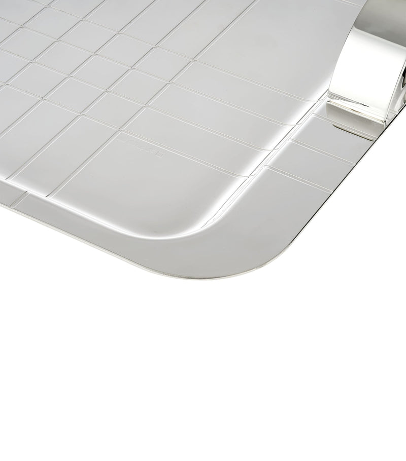 Christofle Silver-Plated Graphik Handheld Tray 45cm x 32cm - British product