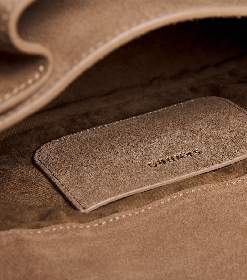 Sandro Paris Le Mambo cross-body bag in suede, imported from the UK