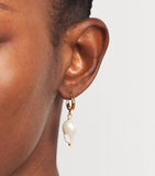 Hermina Athens hoop earrings gold-plated freshwater pearl - British product