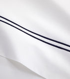 Yves Delorme Super King organic cotton percale flat sheet with striped design (British brand)