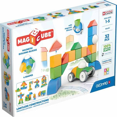 Superdrug Geomag Magicube Recycled Plastic World Magnetic Building Blocks 32 Pieces- Buy online at McGrocer