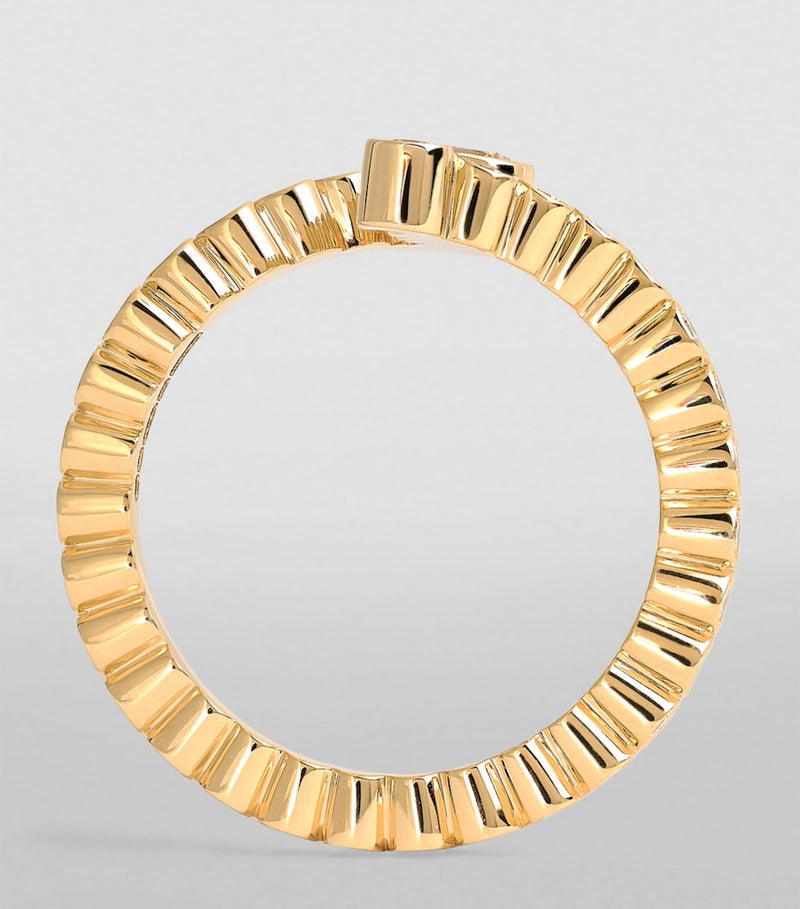 Sophie Bille Brahe gold and diamond 'I' initial ring, UK version