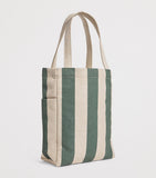 Harrods jute striped logo shopper tote bag - British product