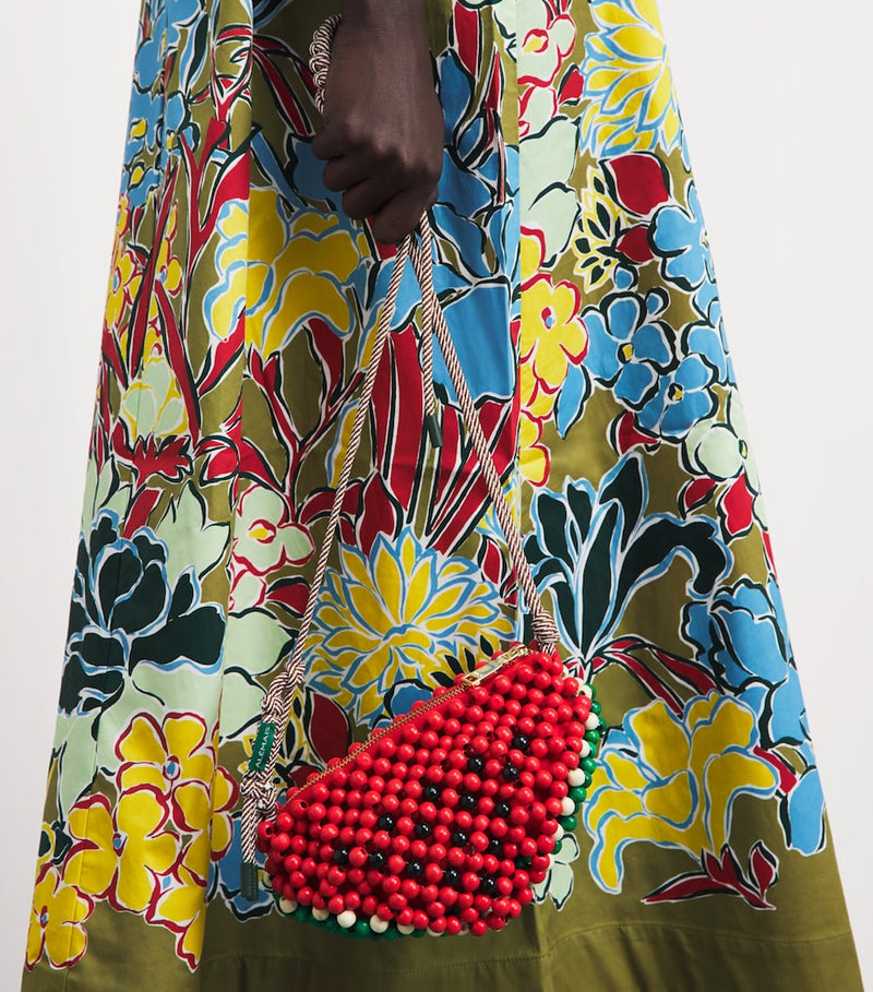 ALEMAIS mini beaded watermelon shoulder bag, imported from the UK