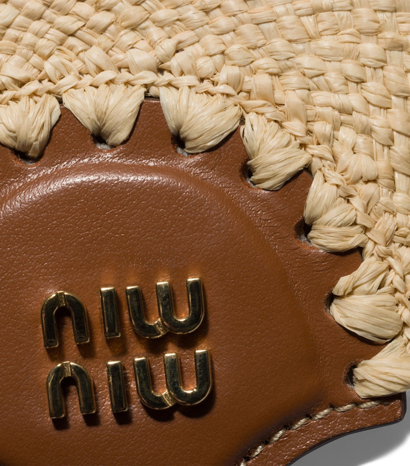 Miu Miu leather raffia fan keyring, imported from the UK