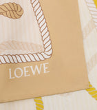 LOEWE silk twill scarf with abstract Anagram print 90x90, UK version