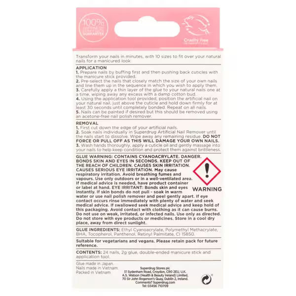 Finishing Touches Baby Pink False Nails - British product