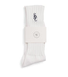 Sporty & Rich ribbed embroidered socks in cotton blend, UK version