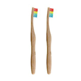 Dr Botanicals Bamboo Toothbrush Rainbow Duo Pack - British product
