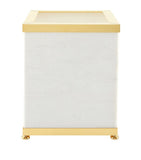ZODIAC white marble bin with gold hardware (British brand)