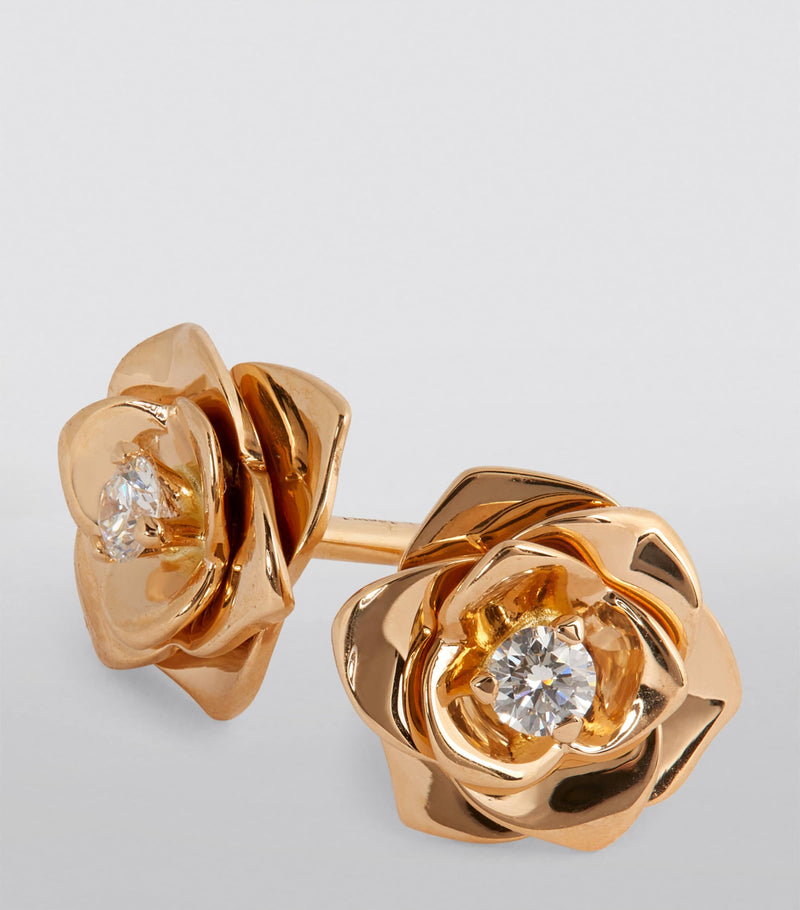 Piaget rose gold diamond earrings rose collection, UK version