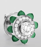 Marli New York Tip-Top earrings with diamonds and green agate, imported from the UK