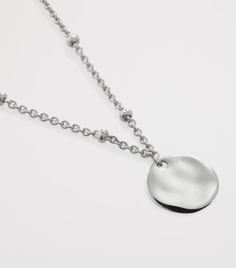 Monica Vinader sterling silver Siren Muse disc chain necklace, imported from the UK