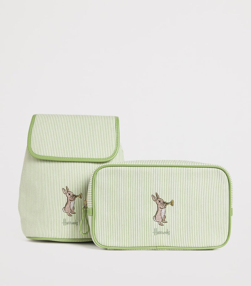Harrods stripe embroidered nursery pouch H15cm x W25cm (British brand)