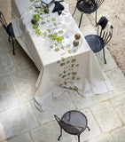 Embroidered Palm Print Linen Tablecloth 170cm x 250cm