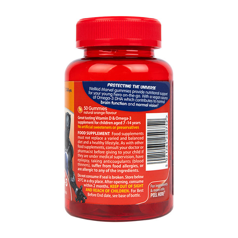 Vitabiotics Wellkid Marvel vegan soft jellies 50 count, imported from the UK