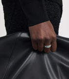 THE OUZE sterling silver and emerald scatter ring (British brand)