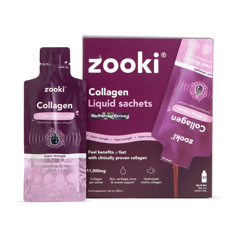 Zooki marine collagen supplement blackcurrant 30 sachets, UK version