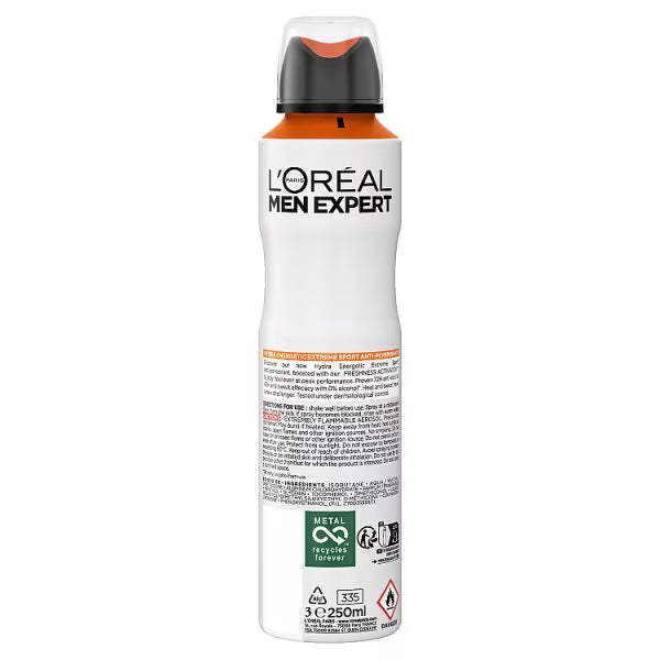 L'Oreal Men Expert Hydra Energetic deodorant spray 250ml, imported from the UK