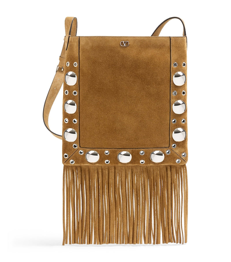 Valentino Garavani suede cross-body bag with fringe - British product