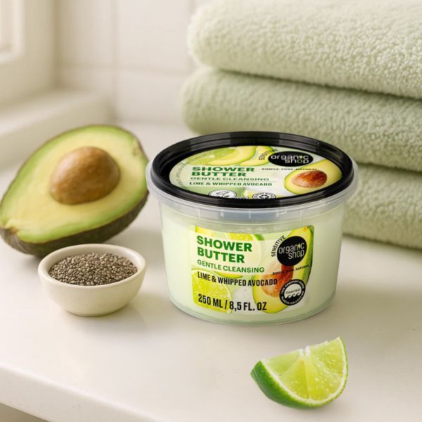 Organic Shop Shower Butter Lime Avocado 250ml, imported from the UK