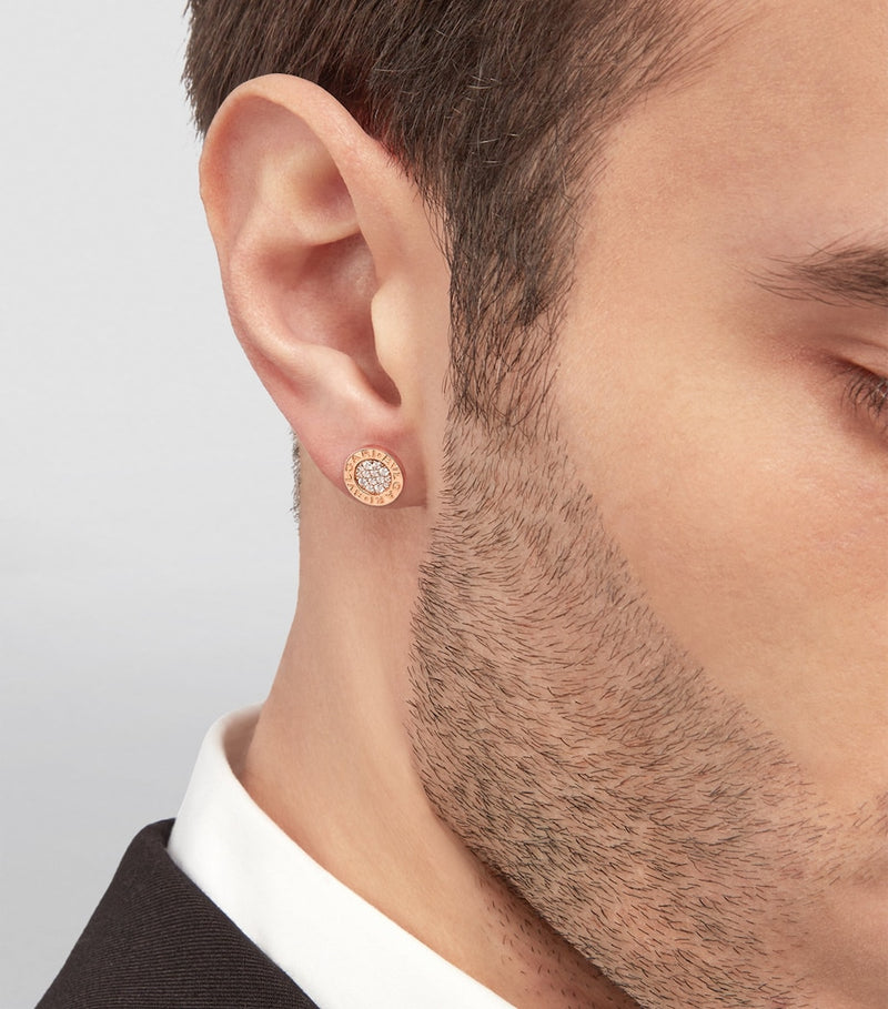 Bvlgari rose gold diamond single stud earring (British brand)