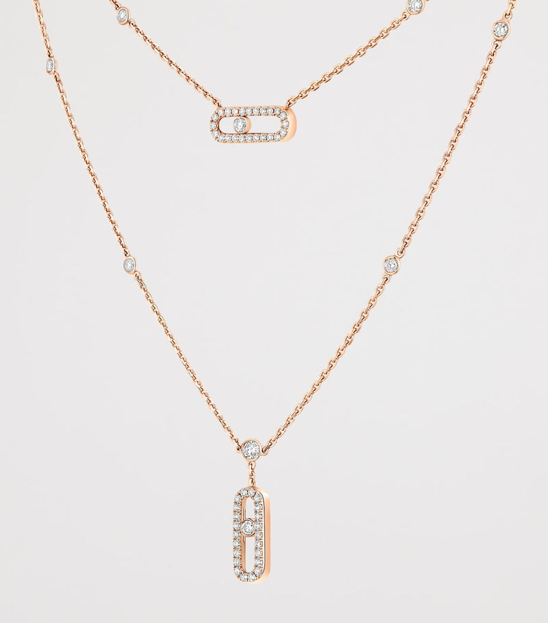 Messika Move Uno necklace pink gold 0.60ct, UK version