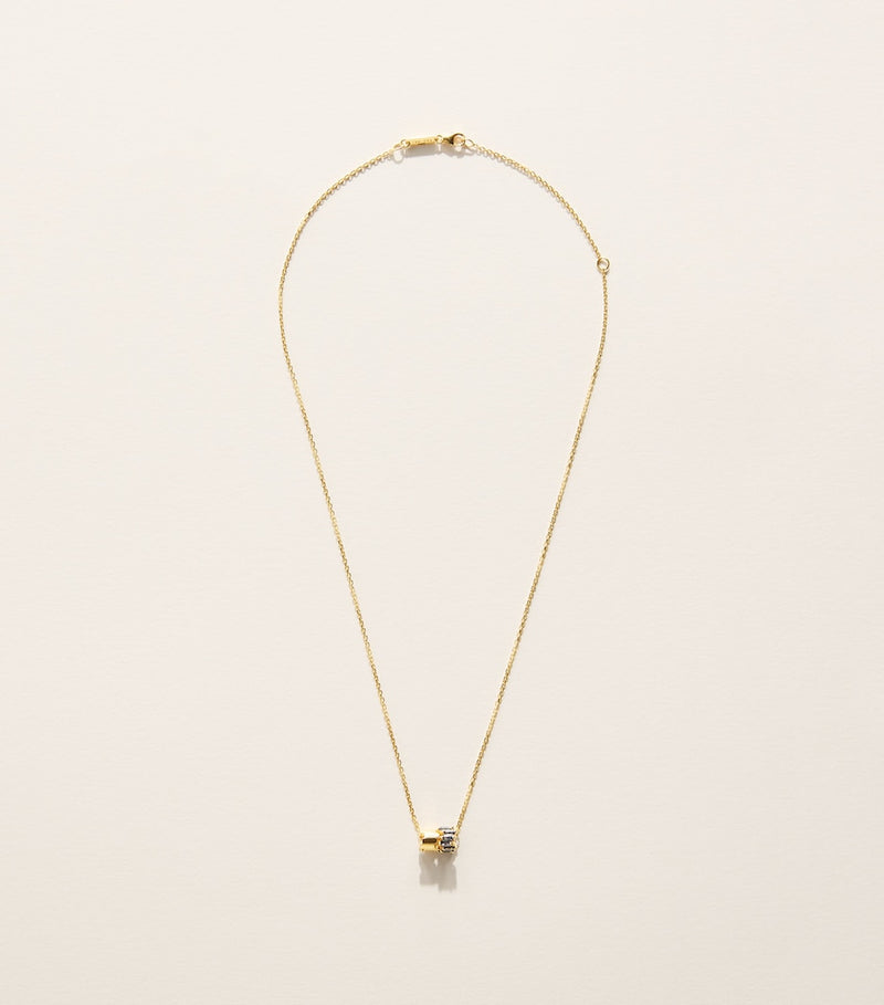 Suzanne Kalan yellow gold blue sapphire pendant necklace, imported from the UK