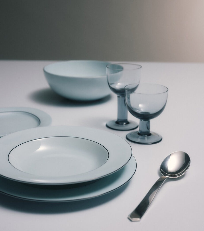 Prada set of two porcelain soup plates, 22cm diameter, imported from the UK