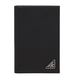 Saffiano Leather Logo Passport Holder
