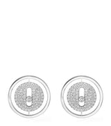 Harrods Messika Lucky Move White Gold and Diamond Pavé Stud Earrings 0.48ct- Buy online at McGrocer