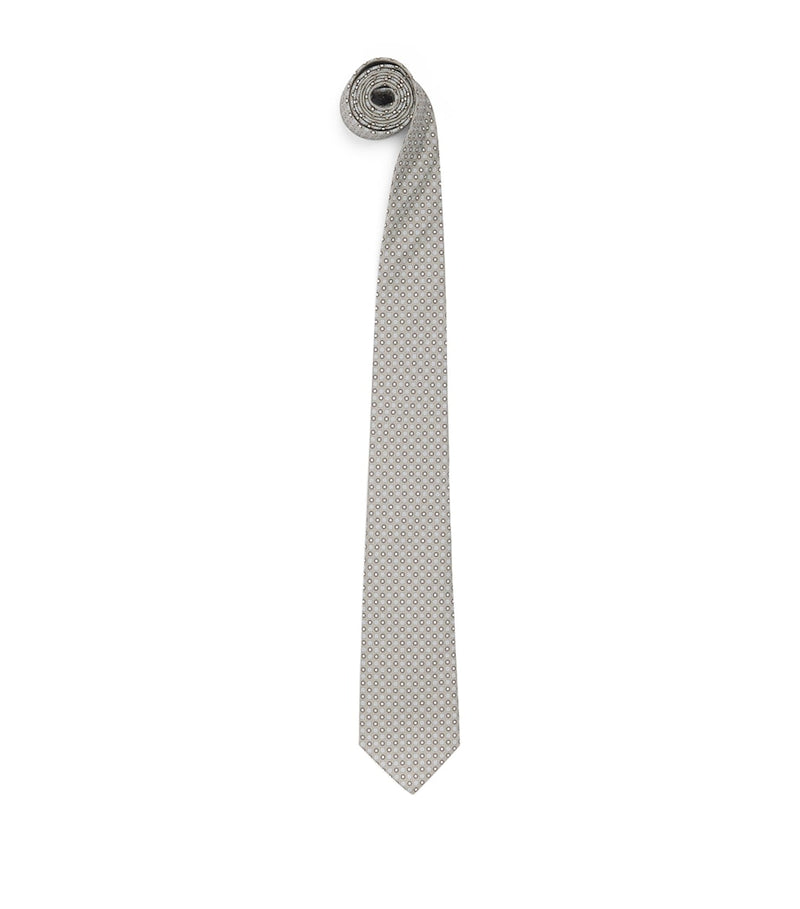 Canali silk medallion print tie 8cm, imported from the UK