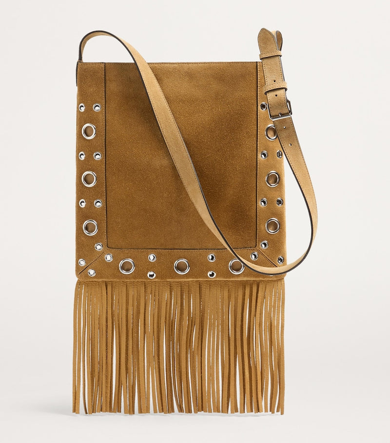 Valentino Garavani suede cross-body bag with fringe - British product