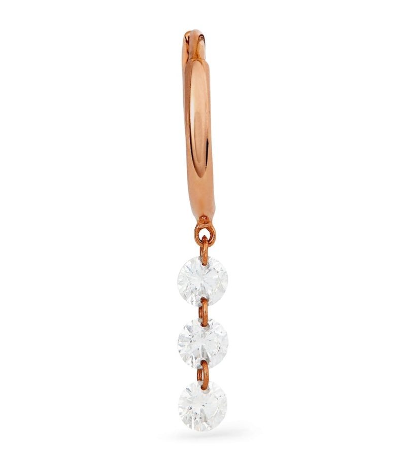 Persée rose gold diamond hoop earring, imported from the UK