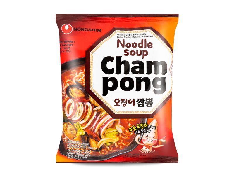 Nongshim Champong seafood noodles hot and spicy, UK version