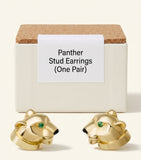 Cartier Panthère earrings with tsavorite garnet and onyx (British brand)